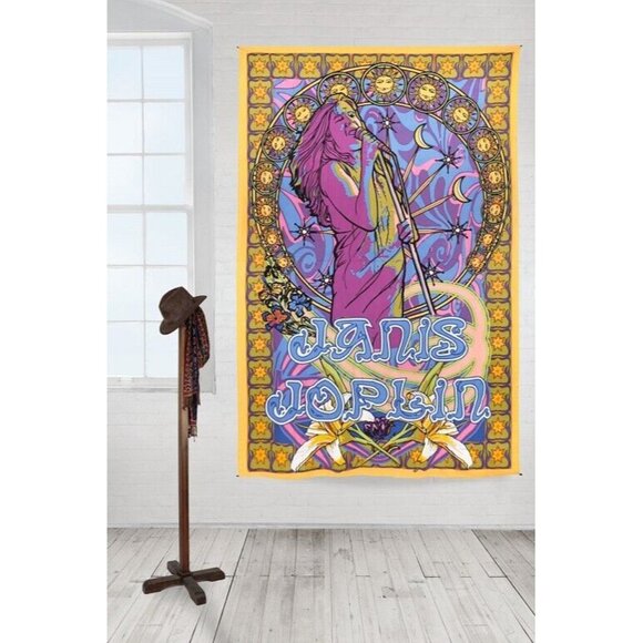 New Large Janis Joplin Tapestry Gift Wall Hanging Art Hippie Piece of my Heart - Picture 2 of 3